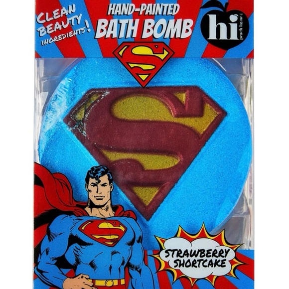 Hi Peach Layne Superman Strawberry Short Cake Bath Bomb - Picture 1 of 3